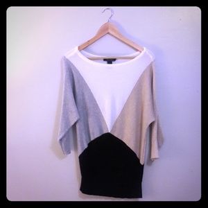 White House Black Market Color Block Sweater